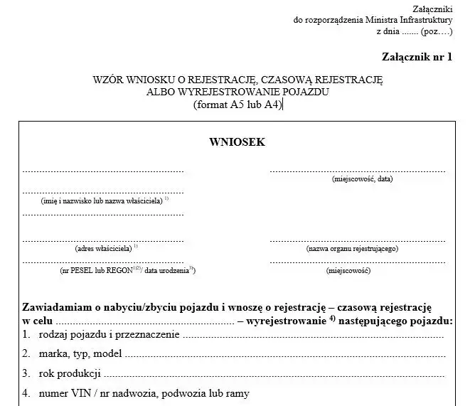 dokumenty do przerejestrowania samochodu lista