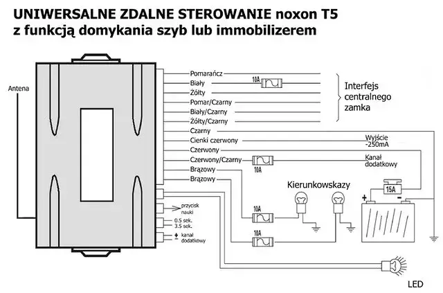 schemat podłączenia centralnego zamka uniwersalnego